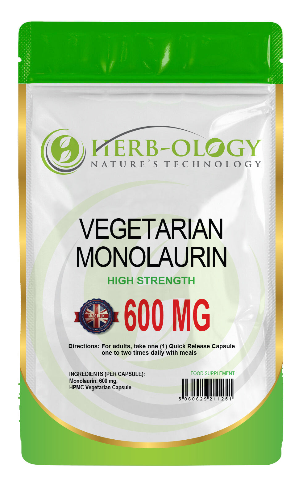 Monolaurin 600mg High Strength Vegan Capsules For Immune Support