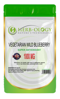 Load image into Gallery viewer, Herb-ology Wild Blueberry Eye Vitamins Capsules Supplement 1000mg Antioxidant Support
