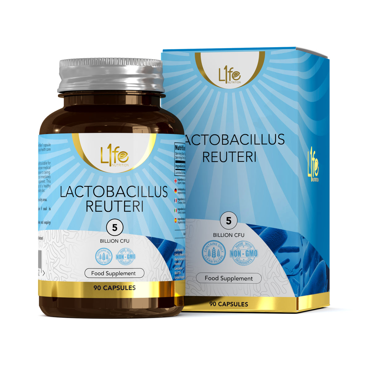 L1fe Nutrition Lactobacillus Reuteri 5 Billion CFU Vegan Capsules