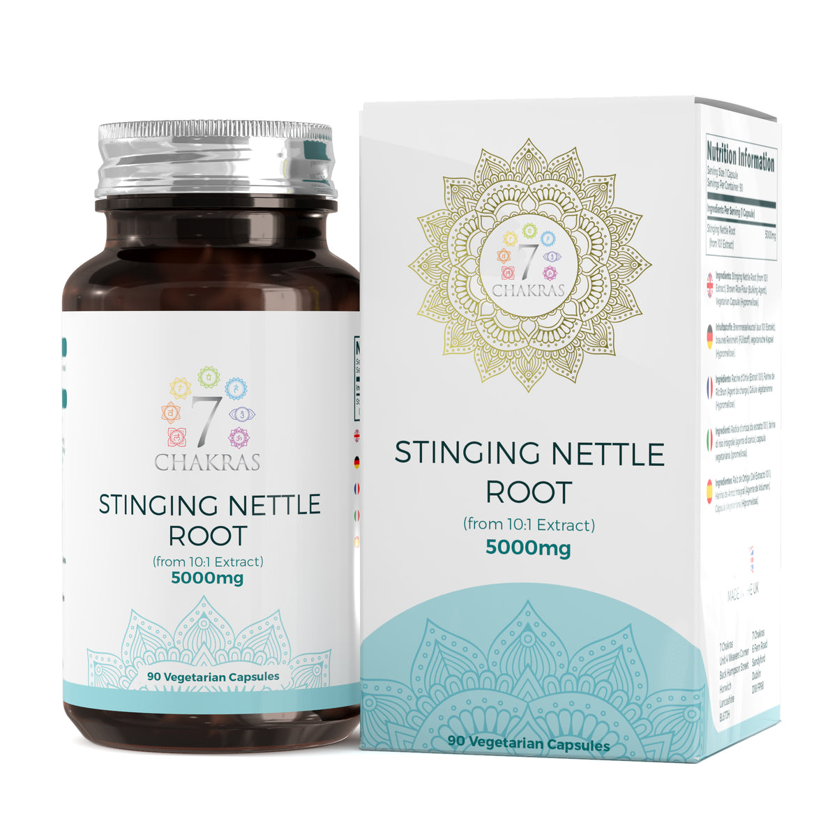 7 Chakras Stinging Nettle Root Extract 5000mg Capsules For Prostate Health